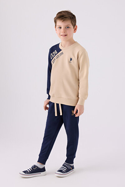 U.S. Polo Assn. Erkek Çocuk Krem Eşofman Takımı