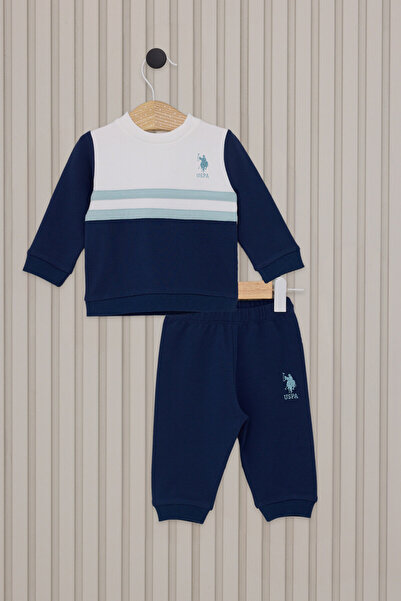U.S. Polo Assn. Baby Boy Navy Blue 2-Piece Baby Set