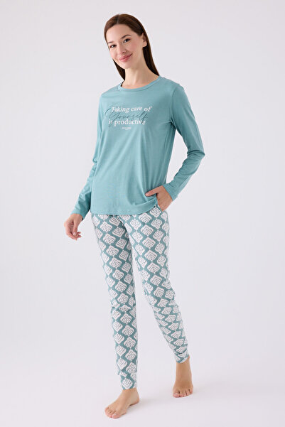 Pierre Cardin Set de pijamale albastru cu mânecă lungă pentru femei