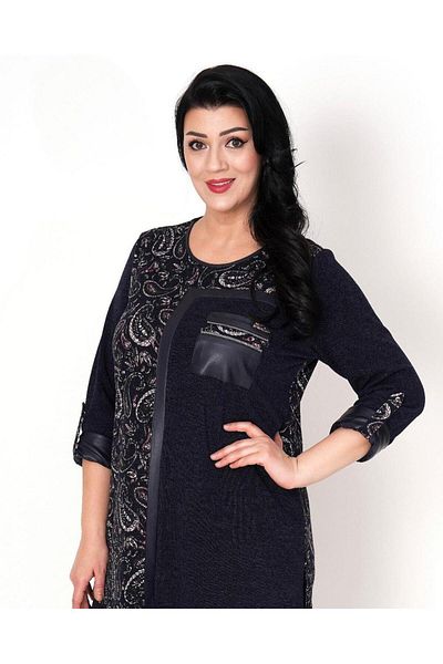 Eskişehir Mağazacılık Plus Size Mix Wrap Patterned Blouse 49015-BT