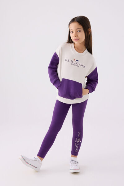 U.S. Polo Assn. Girl's Purple Tracksuit Set