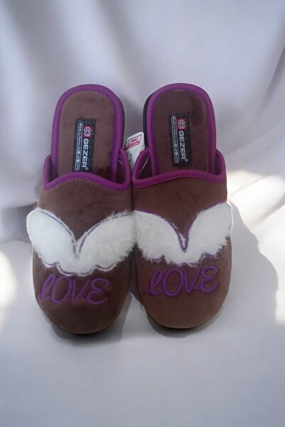 GEZER Kışlık Kadın Çıkarılabilir Cırtlı Taban Ev Terlik