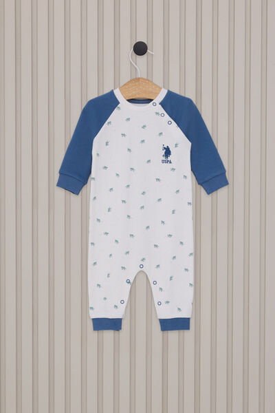 U.S. Polo Assn. Us polo men's baby long sleeved bootless jumpsuit - blue