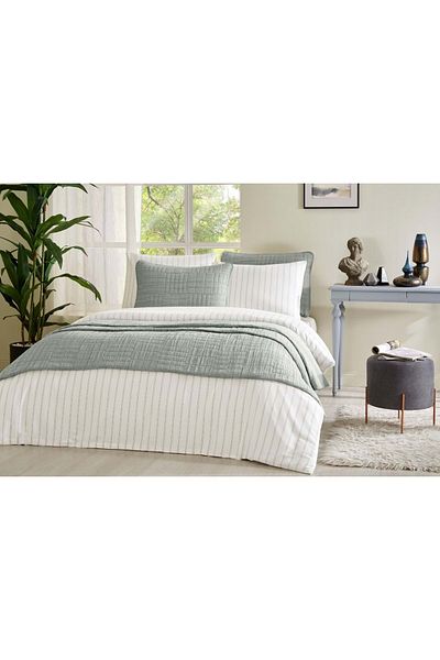 Özdilek Ozdilek Line 7 Piece Bridal Set with Bedspread (Cotton) - Khaki
