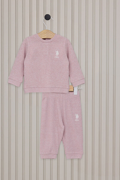 U.S. Polo Assn. Baby Girl Pink 2-Piece Baby Set
