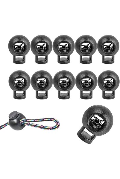 Eyfel Siyah Plastik Yaylı Kordon Kilidi - 10'lu Set