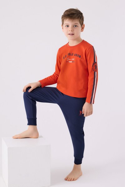 U.S. Polo Assn. U.S. Polo Assn Erkek Çocuk Turuncu Pijama Takımı