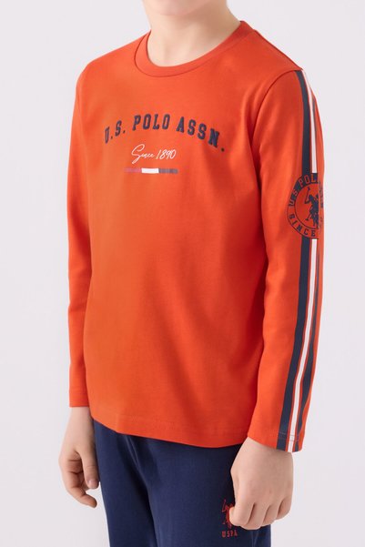 U.S. Polo Assn. U.S. Polo Assn Erkek Çocuk Turuncu Pijama Takımı