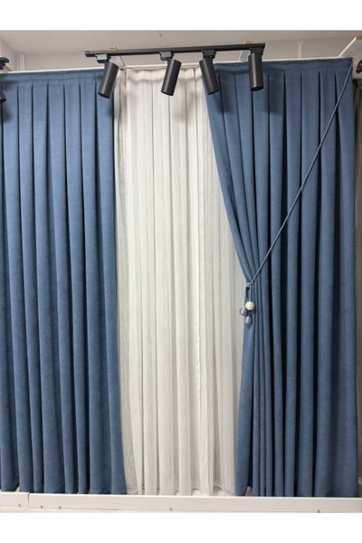 DİPER HOME Ada fonluk İndigo mavisi Tek kanat 1/3 Sık Pile