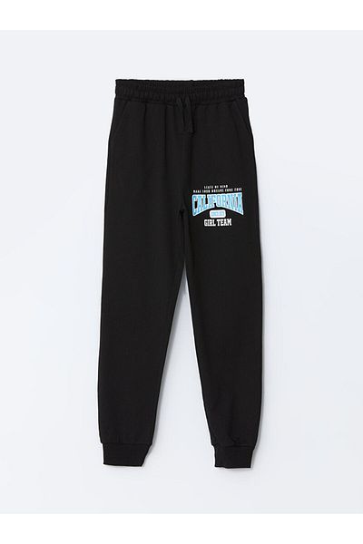 LC Waikiki Pantaloni de trening pentru fete cu imprimeu LCW cu talie elastică