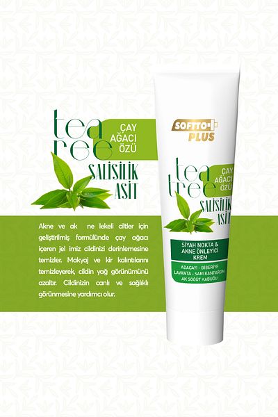 Softto Plus Black Tea Tree Extract - Spot and Acne Pimple 50 Ml Cream