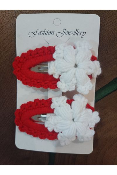 Handmade Snowflake Themed Knitted Snap Buckle