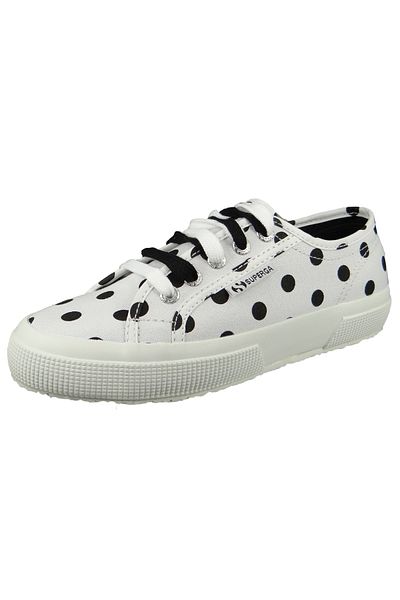 Superga Damen Sneaker COTFANTASYDOTSW S61172W-2750 Weiß A3Y white-black dots Textil