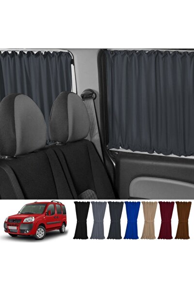 Oto Pandami Fiat Doblo I 2000-2010 Uyumlu Füme Raylı Oto Perde Takımı