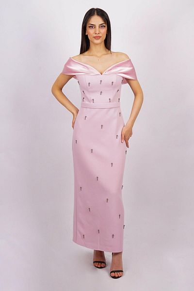 SpringStore Rochie de seară fără bretele cu detaliu de piatră de pulbere