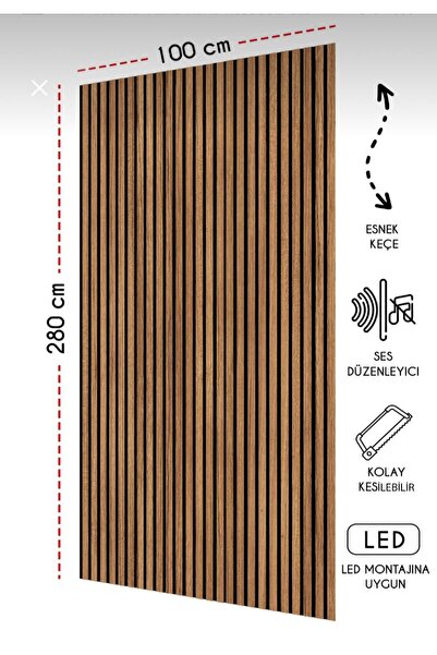 DETAYPOLİURETAN 100x280 mdf keçeli akustik duvar paneli