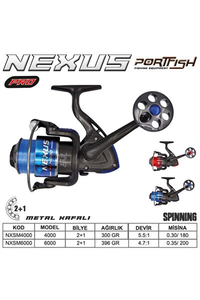 Port Fish Μηχάνημα ψαρέματος Portfish Nexus Pro 4000 2+1bb Μεταλλική κεφαλή κ...