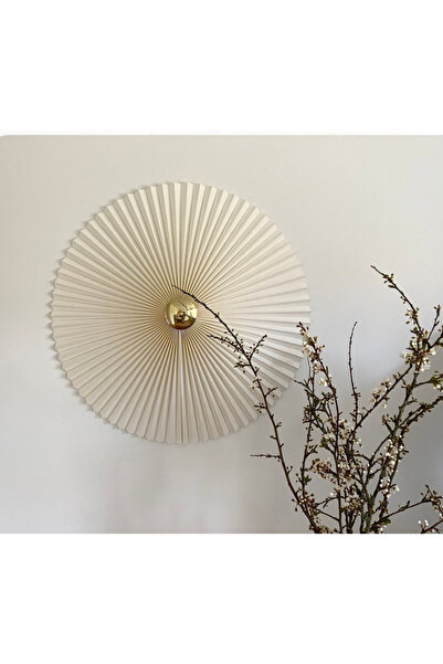 Fico Home Modern Exclusive Tasarım Umbrella Pilli Aplik Aç Kapa Butonlu Tak Çalıştır Krem Abajur Duvar Apliği