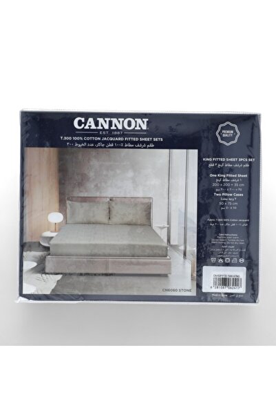 Cannon طقم ملاءات سرير T300 قطني عالي الجودة مكون من 3 قطع