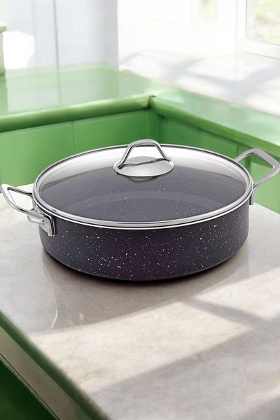 Gökdil Cantef Fireproof Non-Stick 22 Cm Flat Granite Pot Metal