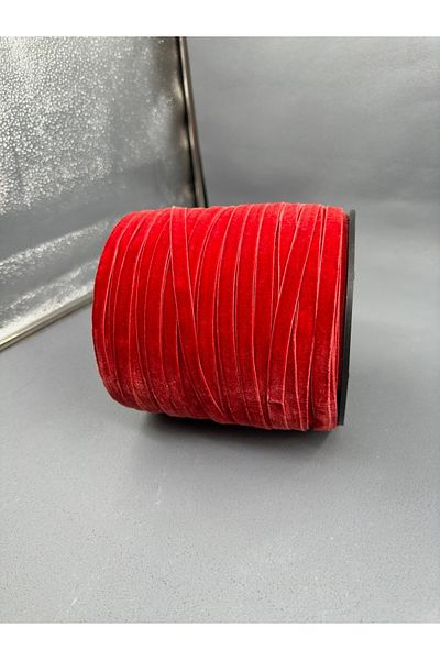 kadifecim 1 cm Flat Velvet 100Mt-(Color Selected)