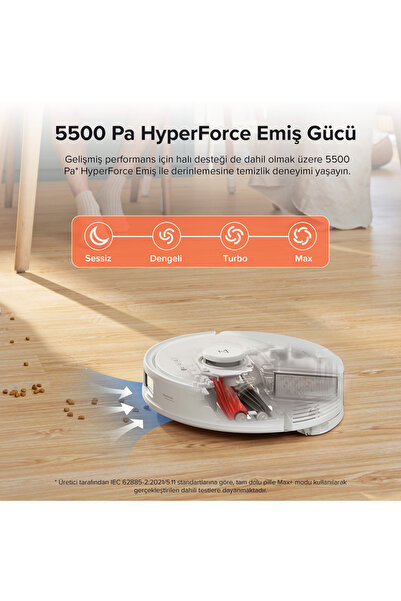 Roborock Vacuum Cleanner Q8 Max Plus Robot Süpürge Beyaz