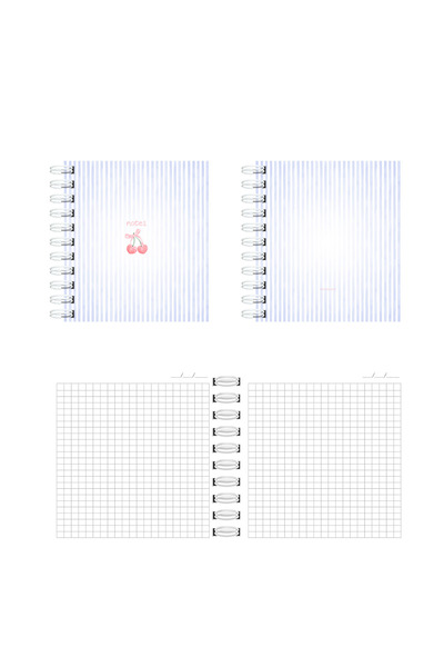 Martius Art غطاء صلب مربع مقاس 15 × 15 سم، مجموعة من 2 دفتر ملاحظات حلزوني / دفتر مدرسي / دفتر ملاحظات