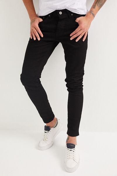 Newtime Ανδρικό τζιν Skinny Fit Lycra ΑΠΛΟ ΜΑΥΡΟ