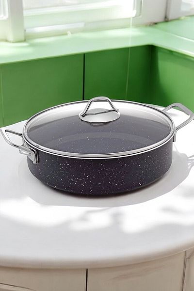 Gökdil Cantef Fireproof Non-Stick 22 Cm Flat Granite Pot Metal