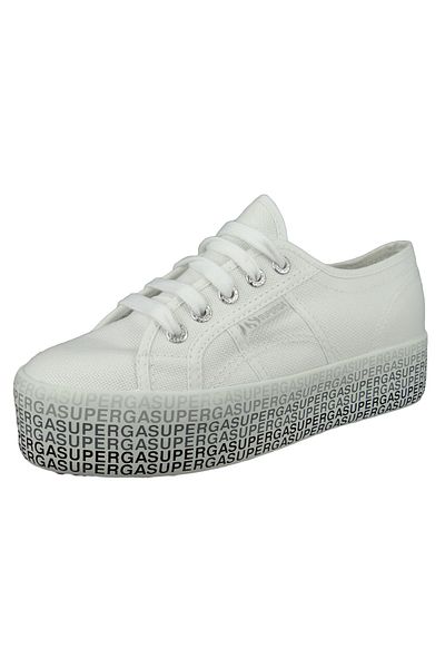 Superga Damenschuhe-Sneaker S111TPW 2790 COTU Minilettering Textil weiß A69 White black