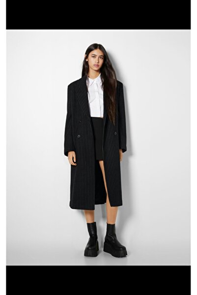 Butik ALLBUCKS BERSHKA, Çizgili Maskülen Midi Kaban ABBRS0249