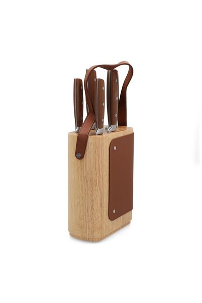 Parfait 5-Piece High Quality Kitchen-Knife Set with Leather Stand