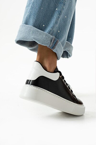 wolk shoes Luster sportske cipele sa vezanjem i debelim đonom, crno-bijele, s...