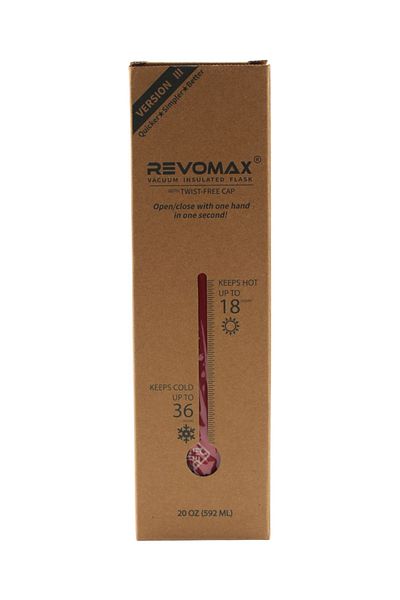 Revomax 20-oz Red Stainless Steel Vacuum Thermos 592 ml