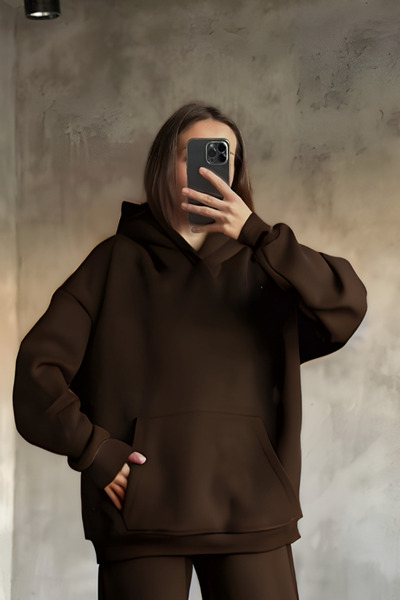 YAKAMEL Hanorac cu croială lejeră, cu interior din bumbac