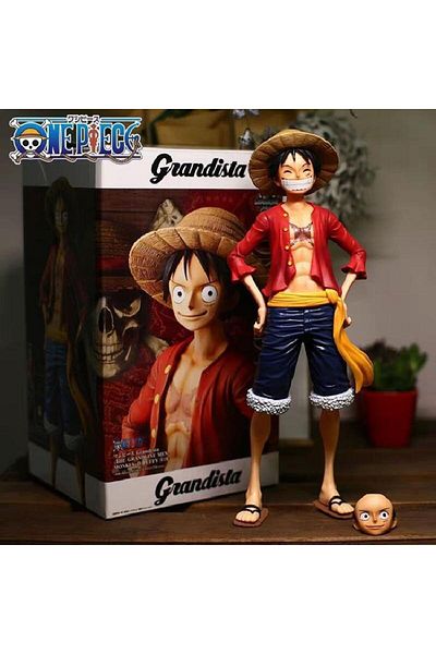 Choice No Box Hot 28cm One Piece Anime Figure Confident Smiley Luffy Three Form Face Changing Doll Action