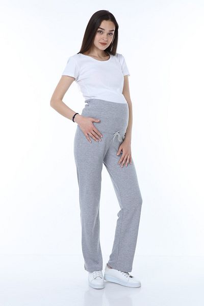 Luvmabelly Myra8501 Adjustable Waist Maternity Casual Home Pants -grey