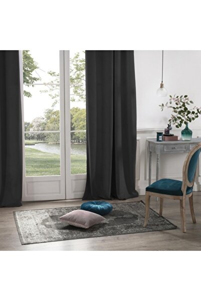 Atmosphera 8-Eyelet Rideau Occultant Black Out Curtain 140 x 260cm