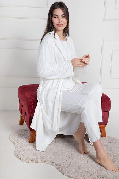 Mecit Pijama طقم بيجامة كبيرة الحجم من Guipure Melisa - 75% قطن، 25% فيسكوز