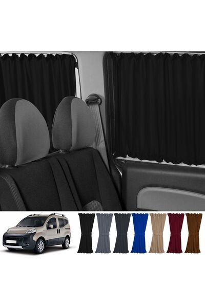 Oto Pandami Fiat Fiorino 2007+ Uyumlu Siyah Raylı Oto Perde Takımı