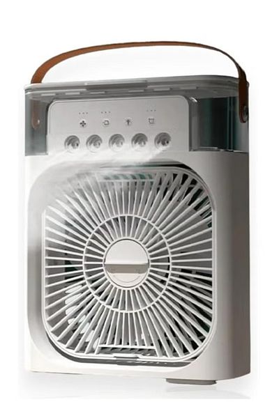 Denx مكيف هواء محمول ومروحة تبريد هواء تبخيري صغير مع إضاءة LED بـ 7 ألوان
