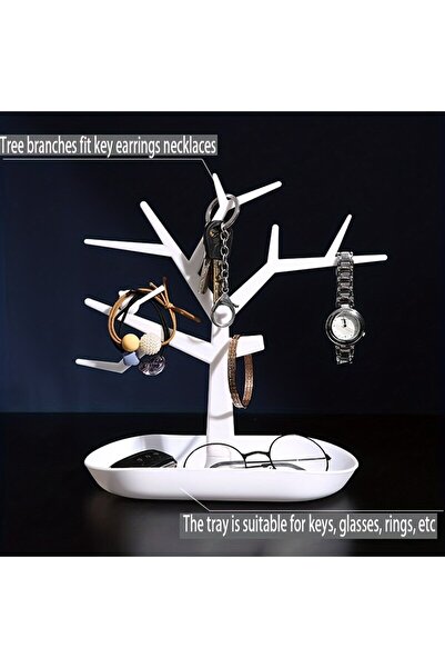 Choice White 1pc Tree Hanger Creative Necklace Jewelry Necklace Bracelet Jewelry Display Rack Creative Earr