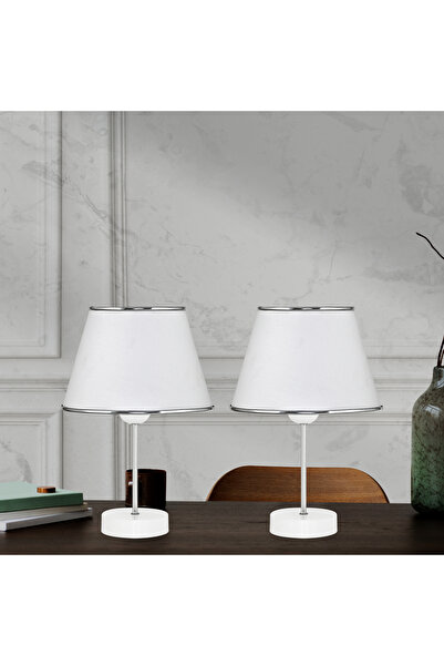 polle 2 Li Abajur Seti Komodin Üstü Set Yatak Odası Çocuk Odası Salon Hol