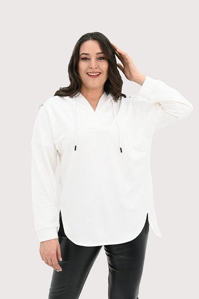 Koza Butik Women's Large Size Hooded Oversize Sweatshirt 1895-25