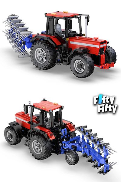 Vagonlife C61052W Model Farm Tractor - 1675 Pieces Remote Control Toy Construction Set