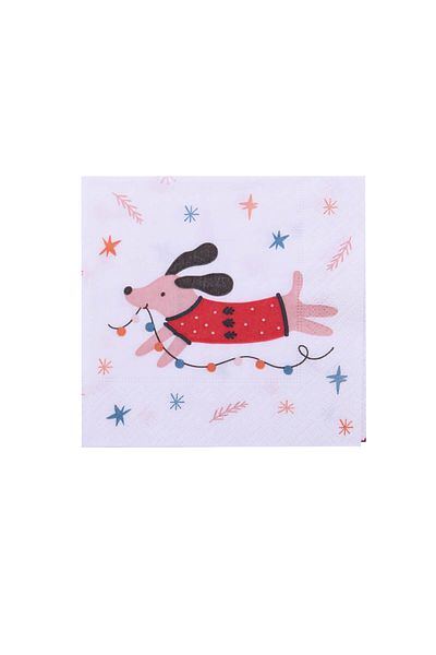 alouette Set of 20 Napkins Sausage Dog for New Year's Eve