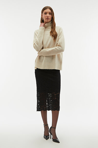 Mudo Lace Embroidered Midi Skirt