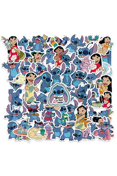 Choice 51pcs 51pcs Cute Cartoon Lilo & Stitch Stickers Diy Diary Laptop Luggage Skateboard Graffiti Decals