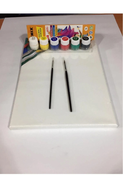 everart Tual Seti 25x35 Tual 6 Renk Guaj Boya 2 No Fırça 7 No Firça Tv.s