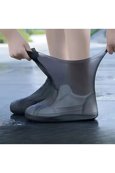 Choice Applicable 34-45 Black 1 Pair Rubber Rain Boot Overshoes For Outdoor Use, Silicone Waterproof Shoe C